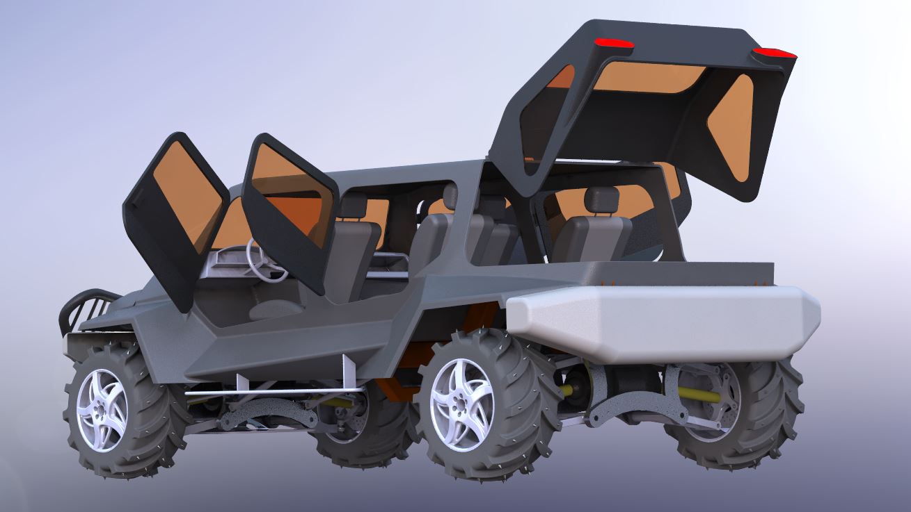 4x4越野车简易模型3D图纸 STEP格式